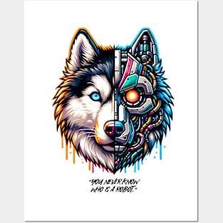 A Robot Husky name "HUSKYBOT" Posters and Art